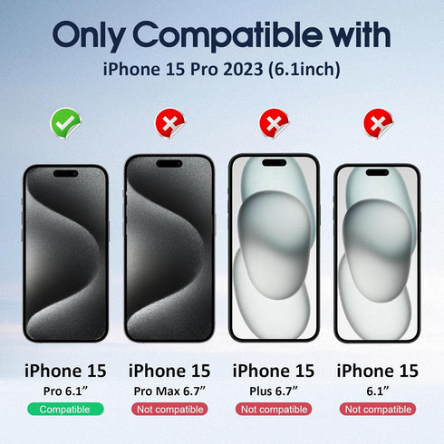 Ambison [2 Pack Matte Glass Screen Protector Designed for iPhone 15 Pro, Install Frame/Bubble Free/Anti-Glare&Fingerprint/Smooth as Silk, 9H Tempe...
