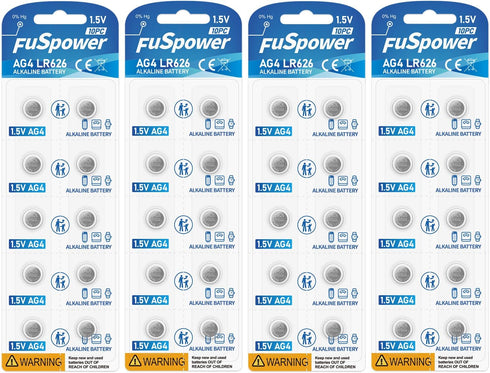 AG4 LR626 Battery 376 377 SR626SW Batteries 1.5v Alkaline Coin Cells (40 Count (Pack of 1))...