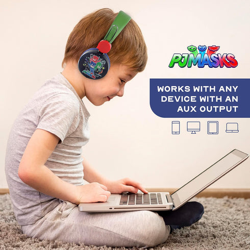 PJ Masks Over The Ear Headphones HP1-01057 | Soft and Cushioned Ear Pieces to Fit Any Size, Adjustable Headband Headphones, Great Sound, Volume Li...