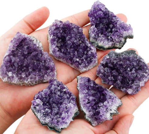 rockcloud Natural Purple Amethyst Quartz Crystal Cluster Geode Druzy Home Decoration Gemstone Specimen...