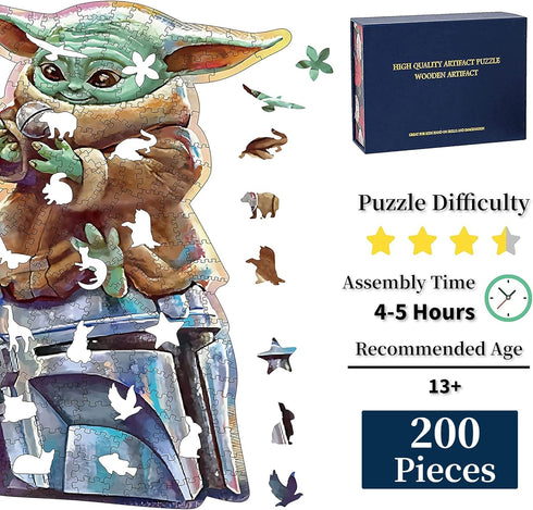 Wooden Puzzles for Adults, 200 Pieces Uniquely Irregular Animal Shaped Wooden Jigsaw Puzzles, Creative Gift for Teenagers and Adults, 7.9x11.8 Inc...