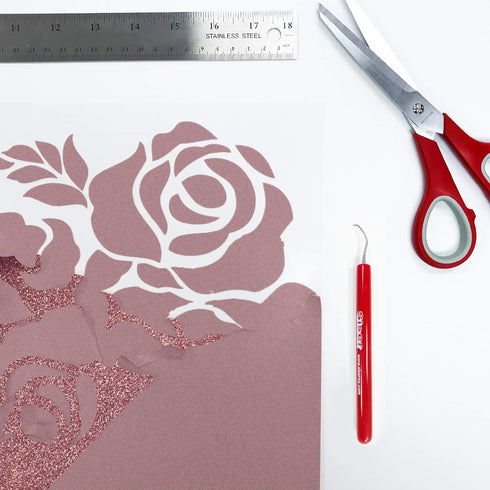 Siser Glitter HTV 20" x 12" Sheet - Iron on Heat Transfer Vinyl (Rose Gold)...