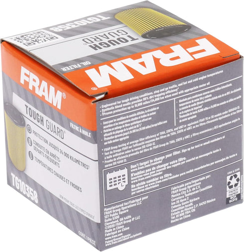 FRAM Tough Guard Replacement Oil Filter TG10358, Designed for Interval Full-Flow Changes Lasting Up to 15K Miles...