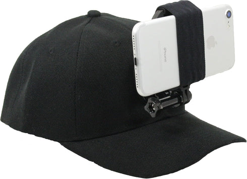 Baseball Hat Compatible with Smartphone or GoPro Camera Head Mount. Compatible with Any Cell Phone or Action Camera. iPhone, Samsung, Nokia, Googl...