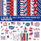 Whaline 24 Sheet 4th of July Pattern Paper with 4 Sheet Stickers Scrapbook Paper Double-Sided Collection Decorative Craft Paper Folded Flat for Pa...