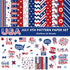 Whaline 24 Sheet 4th of July Pattern Paper with 4 Sheet Stickers Scrapbook Paper Double-Sided Collection Decorative Craft Paper Folded Flat for Pa...