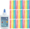 Craft Sticks, Wooden Colored Craft Sticks, 4.5” Long, 120 Piece - with Washable Nontoxic Crafts Glue, 4 fl oz – Fun Set for Kids, Crafting Project...