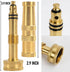 Hourleey Adjustable Twist Hose Nozzle, 4" Heavy-Duty Brass 3/4" GHT Hose Nozzle with 2 Garden Hose Rubber Washers (1 Pack)...
