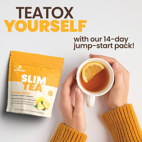 Slim Tea 14 Day Herbal Teatox, Blend of Natural Herbs and Botanicals, Supports Healthy Weight Management, Supports Metabolism, Delicious Lemon Fla...