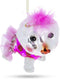 Fluffy Bichon Frise Blown Glass Christmas Ornament...