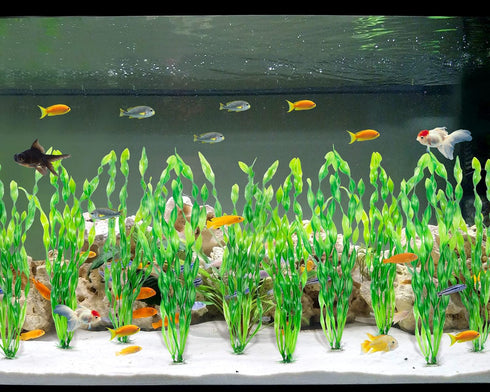 MyLifeUNIT Artificial Seaweed Water Plants for Aquarium, Plastic Fish Tank Plant Decorations 10 PCS (Green)...