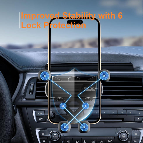 Gravity Car Phone Holder Mount for iPhone Android and All Smartphones with Newest Air Vent Clip Auto Lock 2024 Upgrade Hands Free Automobile Cell ...