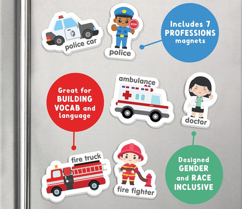 Curious Columbus Vehicles Fridge Magnets for Toddlers 1-3 Year Olds. Large Foam Refrigerator Magnets for Kids Baby and 3-5 Years Old. Magnetic ABC...