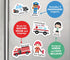 Curious Columbus Vehicles Fridge Magnets for Toddlers 1-3 Year Olds. Large Foam Refrigerator Magnets for Kids Baby and 3-5 Years Old. Magnetic ABC...