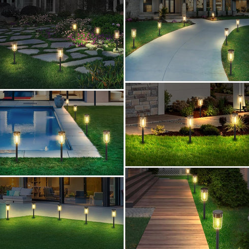 8 Pack Solar Pathway Lights, Solar Lights Outdoor Waterproof, Solar Garden Stake Lights for Outside Yard Landscape Path Walkway Driveway Lawn Deco...