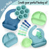 PrimaStella Unbreakable Silicone Non-Slip Bowl and Chew Spoon Set for Babies and Toddlers (Blue)...