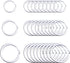 Flat Key Rings Key Chain Metal Split Ring 30pcs (Round 3/4 Inch, 1 Inch and 1.25 Inch Diameter), for Home Car Keys Organization, Nickel Plated Sil...