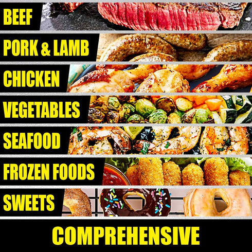 Air Fryer Cooking Times Chart Magnet - Extra Large Easy to Read Airfryer Magnetic Cheat Sheet - Healthy Airfryers Cookbook Accessory Liners Food K...