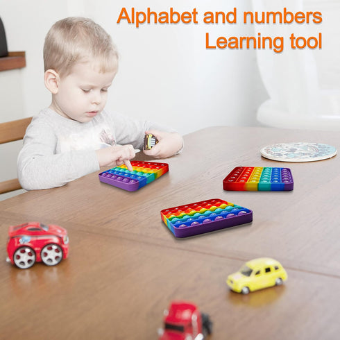 Alphabet Pop Fidget Toy Letters ABC Numbers Learning and Educational Toys Square Sensory Toys Popper Games Gifts for Kids ADHD Autism 2 Packs Doub...
