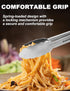 Anaeat 7" Mini Cooking Tong Stainless Steel - Sturdy Coiled Spring Locking Kitchen Food Tong with Non-Slip Silicone Grip for Serving, Cooking, Bak...