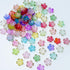 110 Pcs Acrylic Flower Beads?Gold-Plated Gradient Flower Beads?Cherry Blossom Floral Spacer Beads for Jewelry Making...