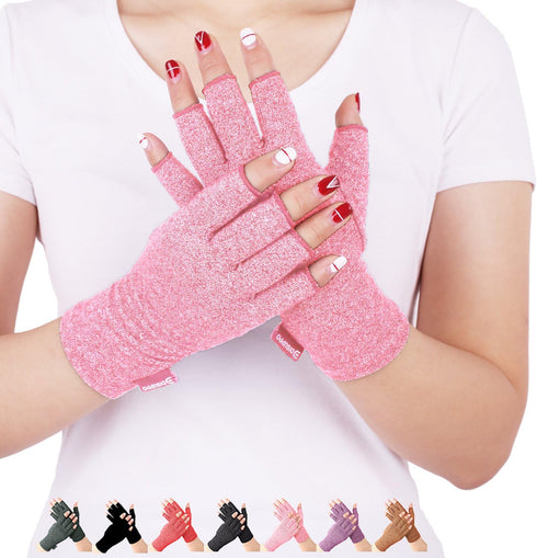 DISUPPO Arthritis Compression Gloves Relieve Pain from Rheumatoid, RSI,Carpal Tunnel, Hand Gloves Fingerless for Computer Typing and Dailywork, Su...