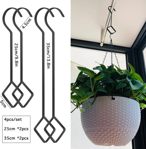 Jinhong 10 & 14 Inch Large Heavy Duty S Hooks Plant Hangers Extension Steel Hanging Tool for Home Decoration Shopwindow Clothes Plants Pergola Bir...