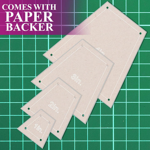 Quilting Acrylic Template Set | Precision Tools for Quilting Enthusiasts | Tumbler Blocks Design | includes Sizes 4", 3", 2", 1" | 1/8 Clear Acryl...