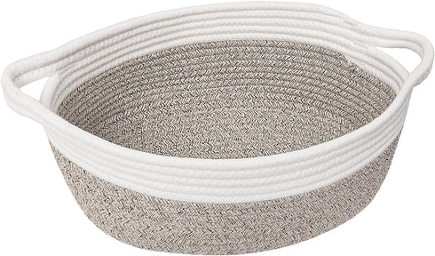 Goodpick Small Basket for Organizing, Dog Basket, Woven Storage Basket with Handles, Small Gift Basket Cute Basket for Decor 12"X 8" X 5" Mixed Br...