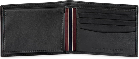 Tommy Hilfiger Men's Leather Wallet - Bifold Trifold Hybrid Flip Pocket Extra Capacity Casual Slim Thin for Travel,Black...