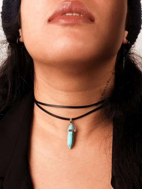 Sacina Gothic Layered Crystal Choker, Turquoise Choker necklace, Black Choker for Women, Gothic Choker, Boho Necklace, Christmas New Year Jewelry ...
