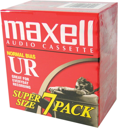 Maxell 108575 Optimally Designed for Voice Recording Brick Packs with Low Noise Surface - 90 Minute Audio Cassettes, 7 Tapes Per Pack...