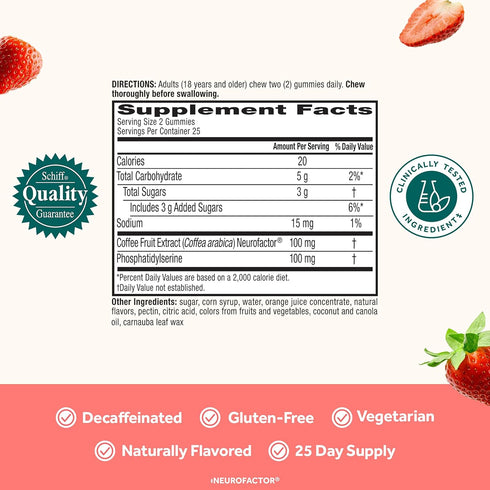 NEURIVA Brain Supplement for Memory & Focus with Phosphatidylserine & Neurofactor, Caffeine-Free Gummies...