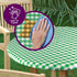 Sorfey Round Tablecloth -Fitted with Elastic, Vinyl with Flannel Back, Fits for Table 30 Inches Round,Water Proof, Easy to Clean, Checked Green De...
