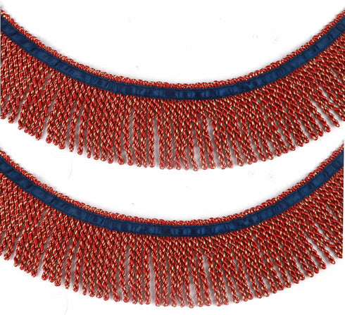 Fenghuangwu 5 Yard Long 2.5 Inches Wide Bullion Fringe Trim and Embellishments Fabric Trims Sewing DIY Decoration for Curtain Sofa Clothes(Mix red...