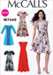 McCall's Patterns M7349 Misses'/Miss Petite Sleeveless or Raglan Sleeve, Fit and Flare Dresses, Size A5 (6-8-10-12-14)...