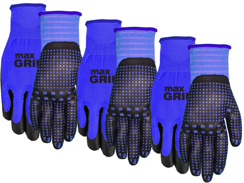 MidWest Gloves & Gear 94BLP03-LX-AZ-6 Max Grip Packs, 3 Pair, Mens Blue, L-XL...