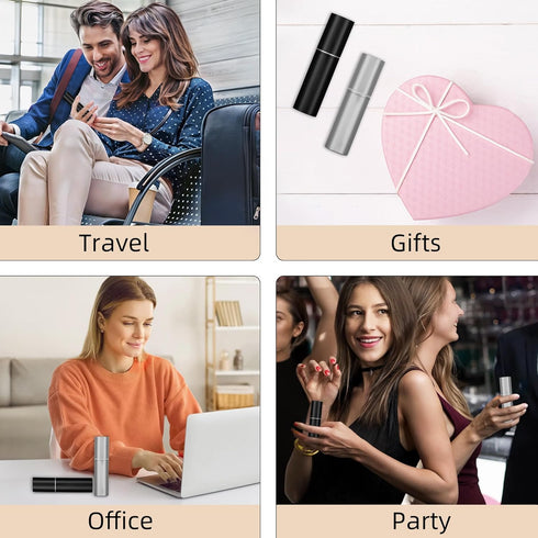 AC00BK Perfume atomiser, Magnetic Lid Refillable Perfume Bottle, Portable and Leak-proof, Bottom Fill, Suitable for Women and Men Travel and Gifts...