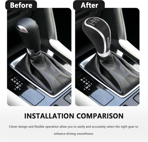 5 Speed Shift Knob with 4PCS Adapter,Leather Manual Gear Shifter Knob for Automotive Transmission,Universal Stick Shift Knob Car Accessories Inter...