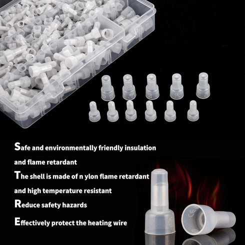 600pcs Closed End Crimp Connectors, Closed End Crimp Terminals, Closed End Wire Crimp Connectors, Nylon Wire Connectors Crimp Cap Wire Terminals C...