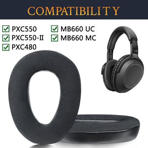 SOULWIT Professional Earpads Replacement for Sennheiser PXC550, PXC 550-II, MB660 UC, MB 660 MC, Ear Pads Cushions with Noise Isolation Foam - PXC...