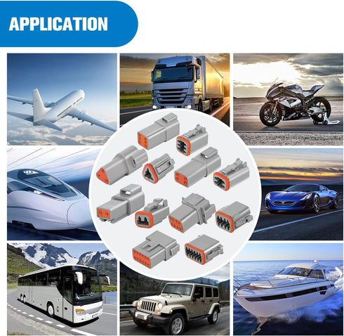 Nilight 4 PIN DT Connector Kit 3 Sets Size 16 Solid Contacts Waterproof Male Female Terminal for 14-20 AWG DT Series Connector Car Truck Motorcycl...