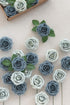 Ling's Moment Artificial Flowers 50Pcs Dusty Blue & Navy Roses Decor w/Stems,3" Real Touch DIY Foam Floral for Wedding Bouquet/Centerpieces, Outdo...