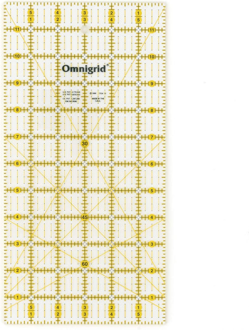 Omnigrid Rectangle Value Pack (1"x6", 4"x8", 6"x12") Quilting Ruler, Clear...