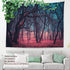 Shrahala Red Nature Stranger Wall Tapestry, Green Forest Moonlight Mystic Magic Landscape Wall Hanging Large Tapestry Decoration Polyester Fiber W...