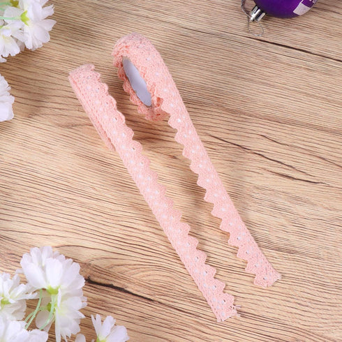 HEALLILY Washi Tape Lace Pattern Self-Adhesive Tape Masking Tape DIY Scrapbooking Lace Tape Sticker 2pcs (Pink)...