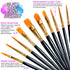 FANDAMEI Round Paint Tray Palettes and Paint Brushes Set, Paintbrushes, 3 PCS Plastic Paint Palettes Pallets, 10 PCS Acrylic Paint Brushes, Nylon ...