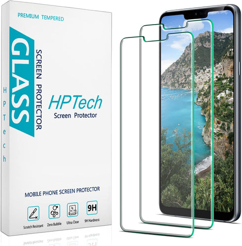 HPTech 2-Pack Compatible for LG G7 ThinQ Screen Protector Tempered Glass, 9H Hardness, Bubble Free, Case Friendly...