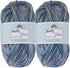 JubileeYarn Soft and Slim Yarn - Baby Weight Rayon from Bamboo Wool Blend - 50g/Skein - Blueberry Splash - 2 Skeins......