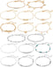 Softones 16Pcs Ankle Bracelets for Women Gold Silver Two Style Chain Beach Anklet Bracelet Jewelry Anklet Set,Adjustable Size...